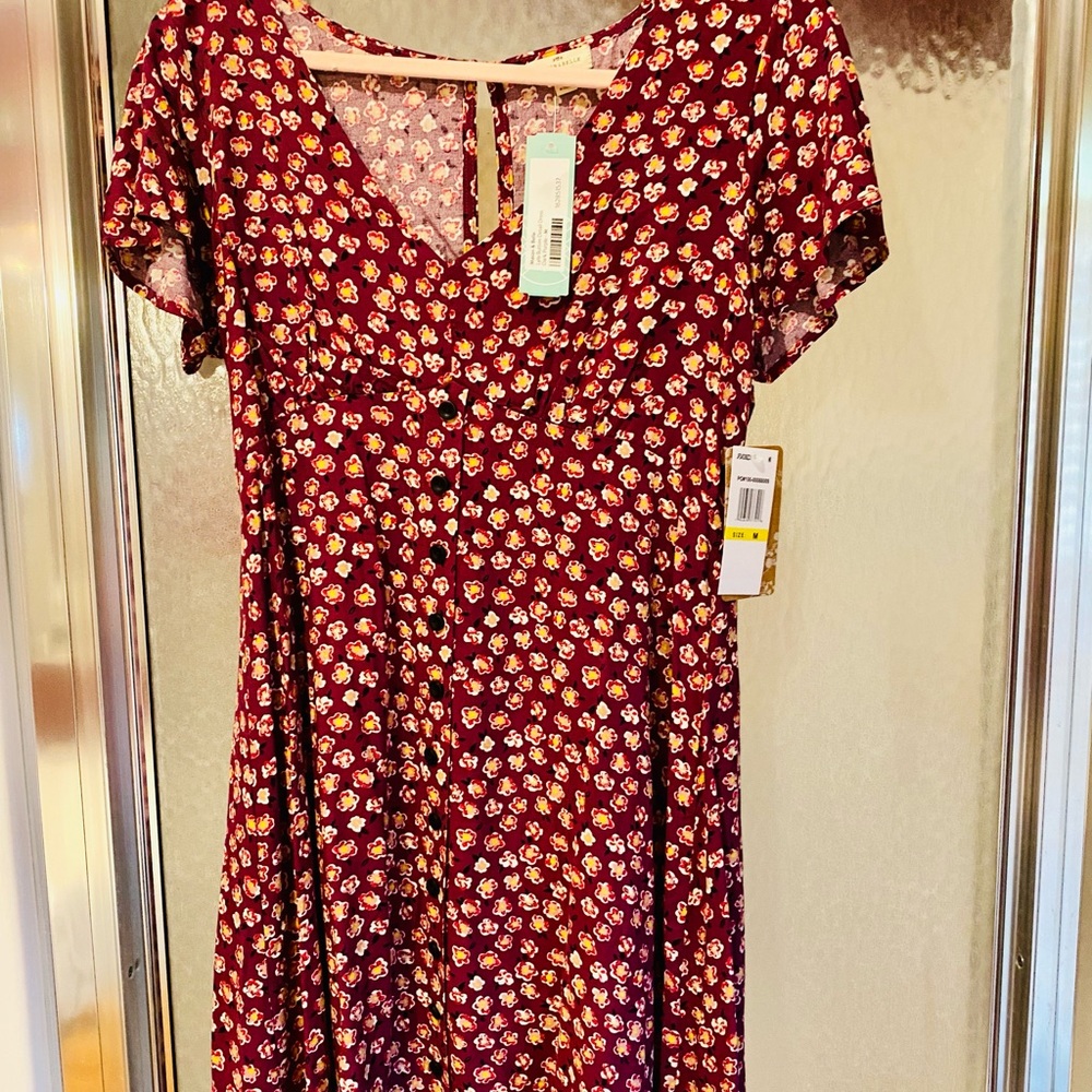 NWOT Floral button down dress